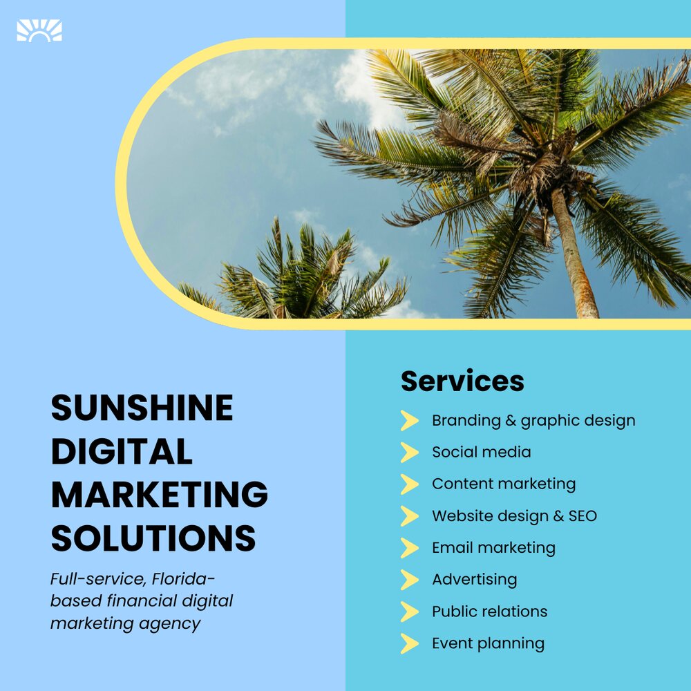 Sunshine Digital Marketing Solutions LinkedIn tearsheet post